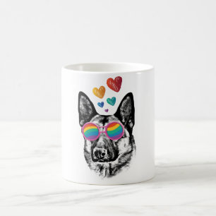 Duitse Herdershond met Hartjes Valentijnsdag Koffiemok