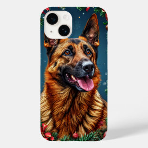 Duitse Herdershond met Kerstversiering Case-Mate iPhone 14 Hoesje