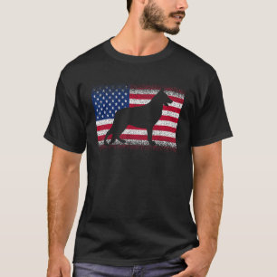 Duitse Herdershond Met Usa Vlag Patriottisch 4 Jul T-shirt