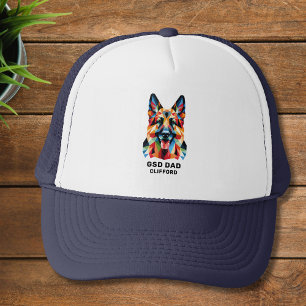 Duitse herdershond papa gepersonaliseerde lage pol trucker pet