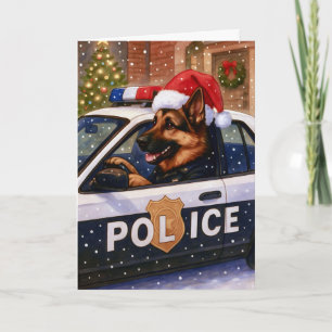 Duitse Herdershond Politie Kerstkaart Feestdagen Kaart