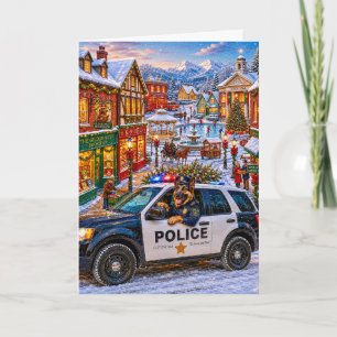 Duitse Herdershond Politie Vakantie Feestdagen Kaart