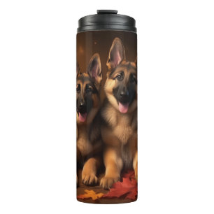 Duitse Herdershond Pup Autumn Delight Pompoen Thermosbeker