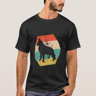 Duitse Herdershond Ras Retro Vervuild Zeshoek T-shirt