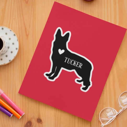 Duitse Herdershond Ras Silhouet Aangepaste Naam Sticker