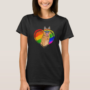 Duitse Herdershond Regenboog Hart Huisdier Gay Pri T-shirt