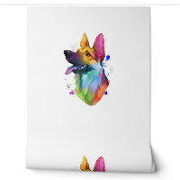 Duitse Herdershond Regenboog Waterverf Spatten