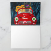 Duitse Herdershond Rijdt Auto Eng Halloween Kaart (Binnen)