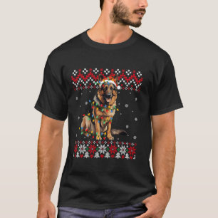 Duitse herdershond Santa Hat Mannen Kinder Lelijke T-shirt
