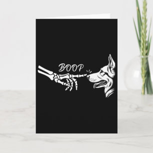 Duitse Herdershond Skelet Hand Boop Halloween Huis Kaart