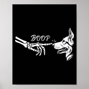 Duitse Herdershond Skelet Hand Boop Halloween Huis Poster