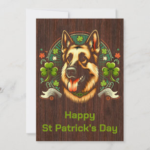 Duitse Herdershond St. Patrick's Day Herdershond H Feestdagenkaart