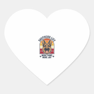 Duitse Herdershond T-shirt Retro Gravure Hond Lief Hart Sticker