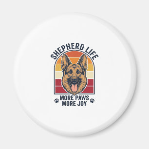 Duitse Herdershond T-shirt Retro Gravure Hond Lief Magneet