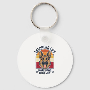 Duitse Herdershond T-shirt Retro Gravure Hond Lief Sleutelhanger