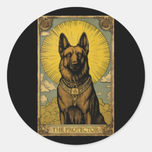 Duitse herdershond Tarot Kaart Ronde Sticker