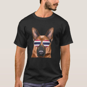 Duitse Herdershond Thailand Vlag Zonnebril T-shirt