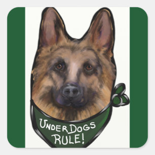 Duitse Herdershond Underdog Vierkante Sticker