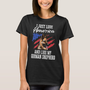 Duitse Herdershond Usa Vlag 1 T-shirt
