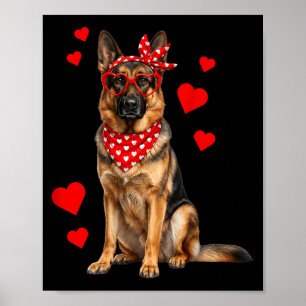 Duitse Herdershond Valentijnsdag Hond Liefhebber H Poster