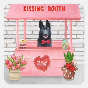Duitse Herdershond Valentijnsdag Kusstand Vierkante Sticker