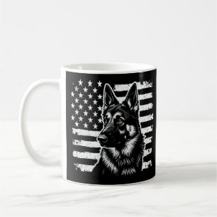 Duitse herdershond VS Amerikaanse vlag 4 juli Koffiemok