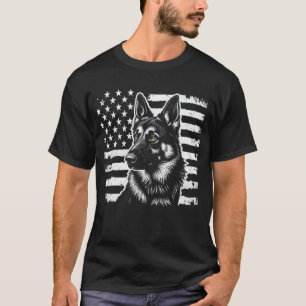 Duitse herdershond VS Amerikaanse vlag 4 juli T-shirt