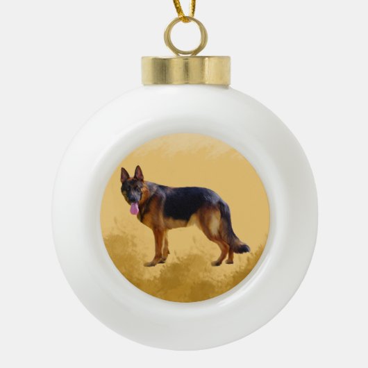 Duitse herdershond Waterverf Keramische Bal Ornament (Voorkant)