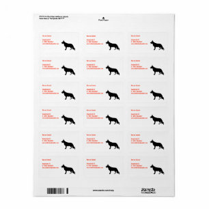 Duitse Herdershond Zwarte Silhouet Etiket