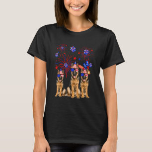 Duitse Herdershonden Amerikaanse Vlag 4 juli T-shirt