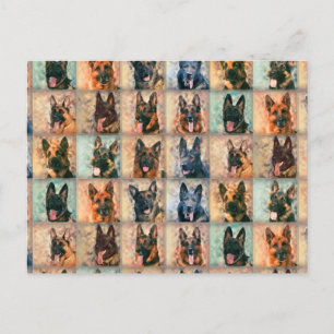 Duitse herdershonden - GSD - Collage voor digitale Briefkaart