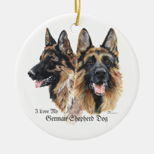 Duitse herdershonden keramisch ornament