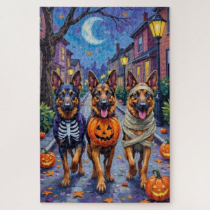 Duitse herdershonden trick-or-treating Halloween Legpuzzel