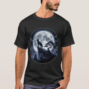 Duitse Herdersmaan Zen Bonsai Boom Hond Maan T-shirt