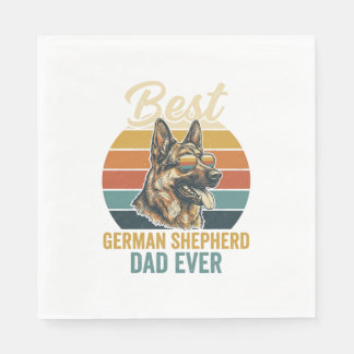 Duitse Herdersvader Vintage Sunset Shirt Ontwerp Servet