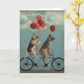 Duitse herdertandem kaart (Gele Bloem)