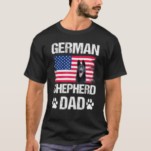 Duitse herdervader met Amerikaanse vlag T-shirt
