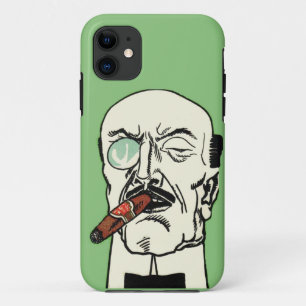  Duitse herenman met Cigar en Monocle iPhone 11 Hoesje