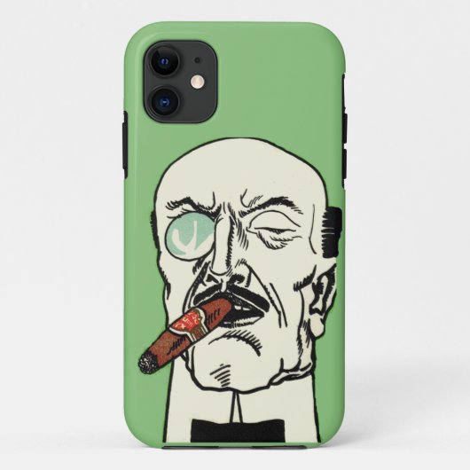  Duitse herenman met Cigar en Monocle Case-Mate iPhone Case (Achterkant)