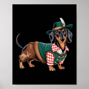 Duitse hond teckel Beierse Weiner worst _7 Poster
