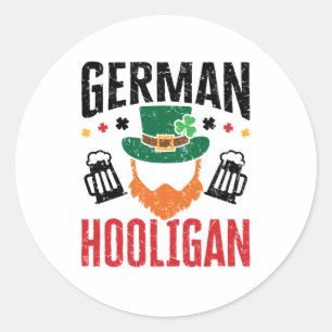 Duitse Hooligan Duitsland St Patricks Day Ronde Sticker