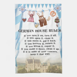 Duitse House Rules Kitchen Cloth Theedoek