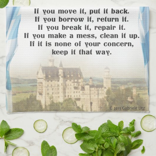 Duitse House Rules Kitchen Cloth Theedoek (Gevouwen)