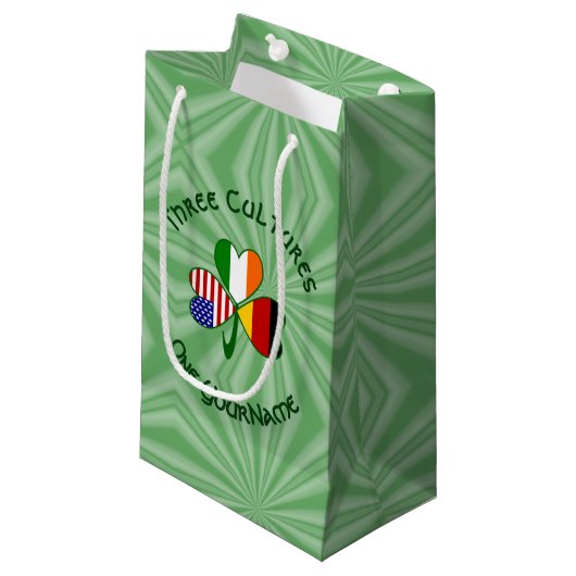 Duitse Ierse Amerikaanse Shamrock gepersonaliseerd Klein Cadeauzakje (Voorkant Gekanteld)
