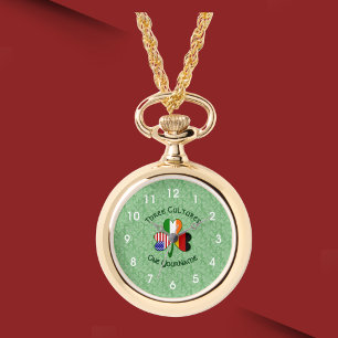 Duitse Ierse Amerikaanse Shamrock Persoonlijke Horloge