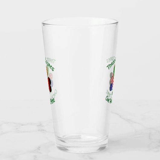 Duitse Ierse VS vlaggen Shamrock gepersonaliseerd Glas (Rechts)