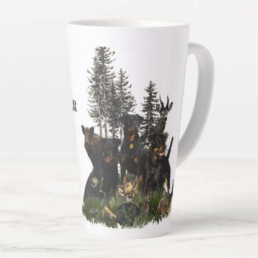 Duitse jaagterger (Jagddooder) Latte Mok (Rechterhoek)