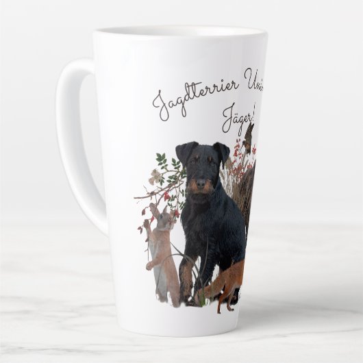 Duitse jaagterger (Jagddooder) Latte Mok (Linkerhoek)