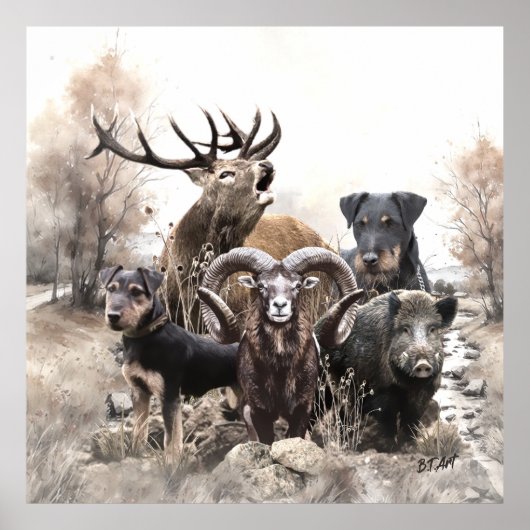 Duitse Jachtterriër Poster (Voorkant)