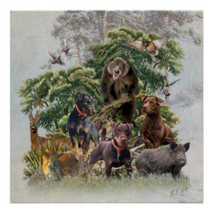 Duitse Jagdanger, altijd klaar om te jagen Perfect Poster